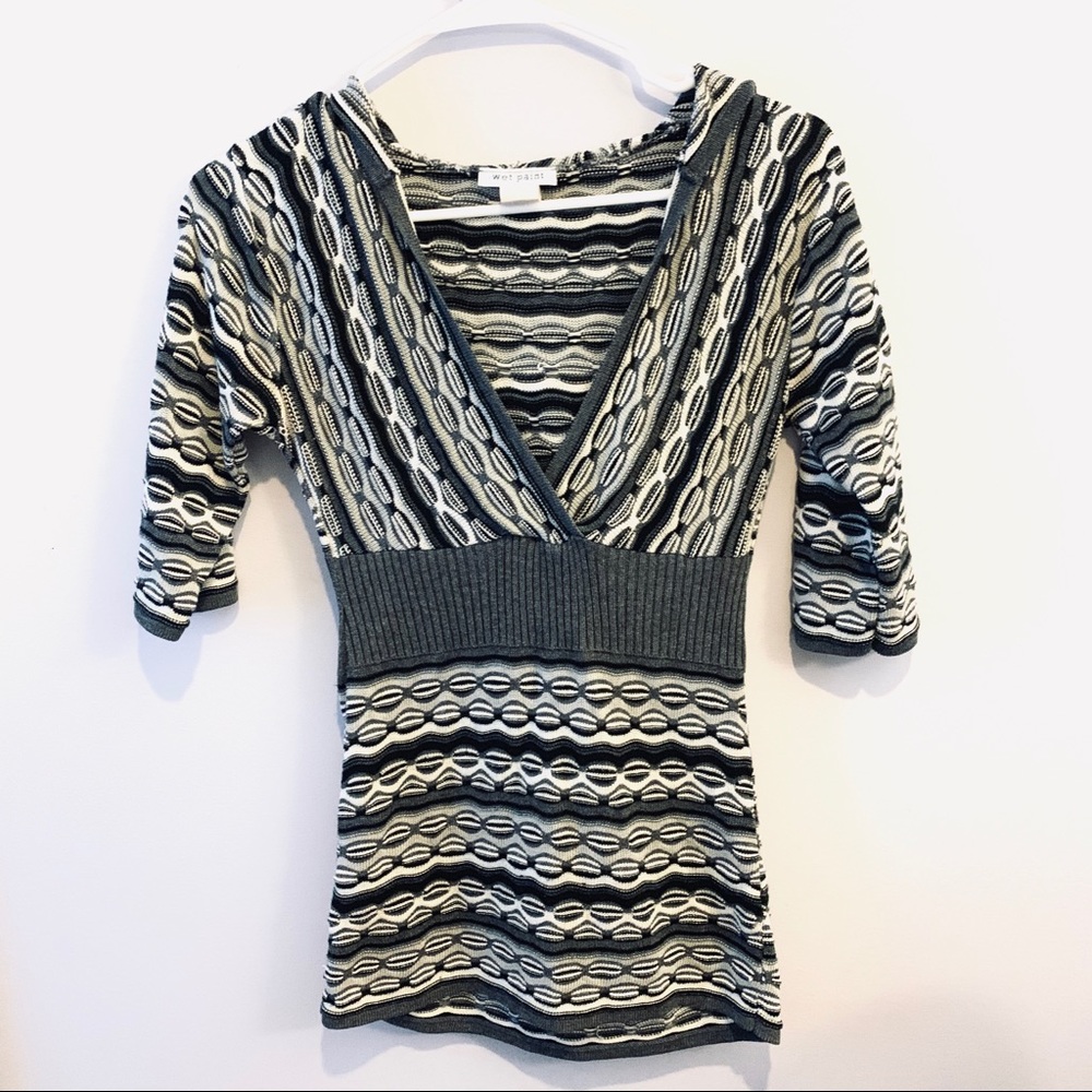 Knitted Top with hoodie (size medium)